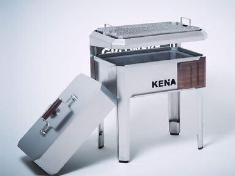 17691 Edelstahl Holzkohle Grill