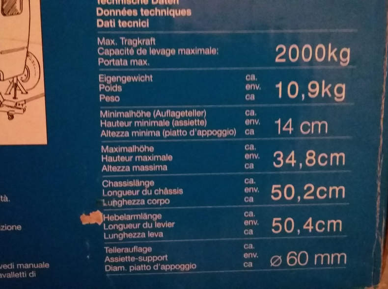Wagenheber hydraulisch 2000 Kg mieten - Sharely