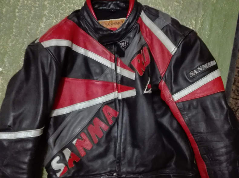 23459 Motorrad Jacke Leder
