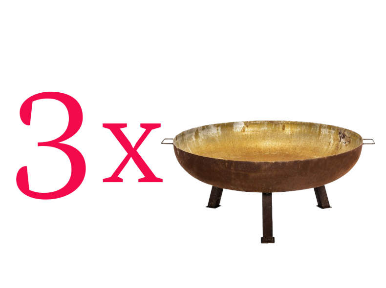 27587 3x Feuerschale Ø90cm